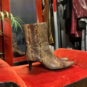 Snakeskin Heeled Boots